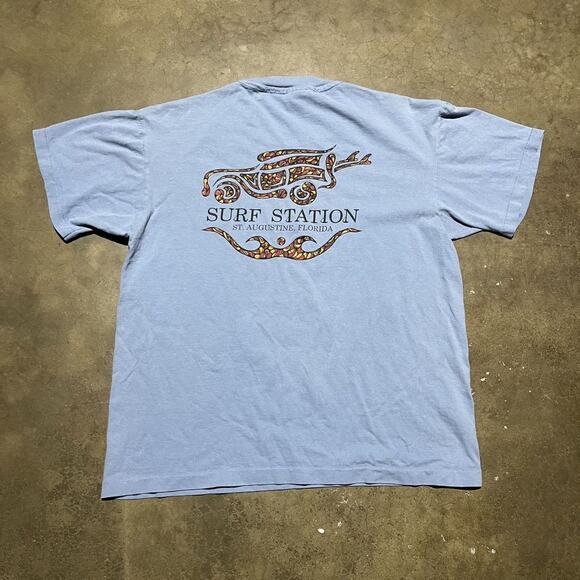 Vintage 90s Surf Station St. Augustine Florida Beach T-Shirt - Picture 3 of 5